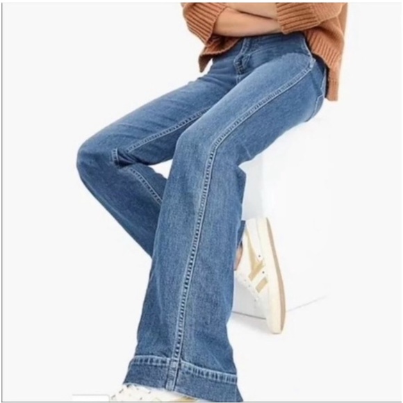 29 🔖 J.Crew Jeans High Rise Wide Leg Trouser Pants Light Lagoon Blue K5200 - Picture 6 of 14